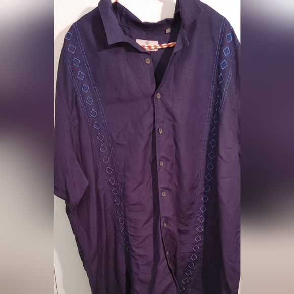 Oak Hill linen blend button shirt size 2XL - Picture 2 of 7